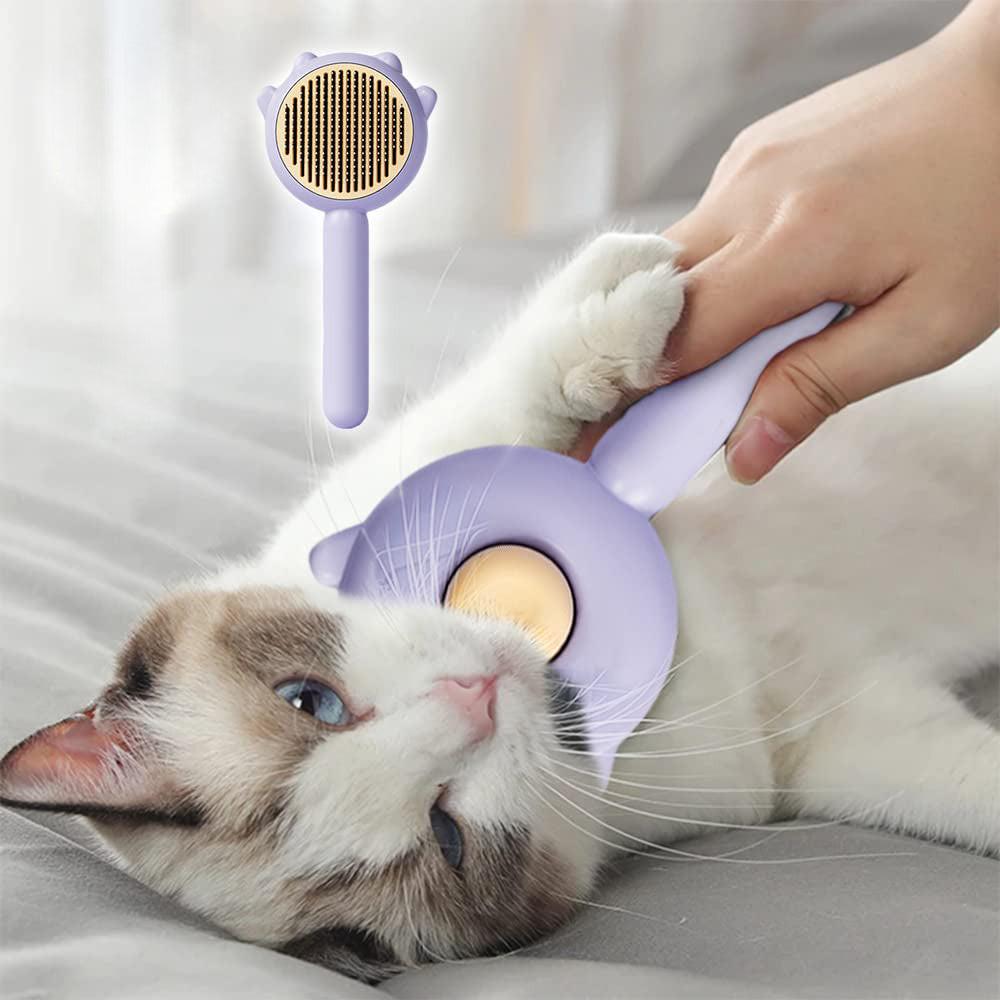 Pet Hair Remover Brush | Self-Cleaning Grooming Tool..