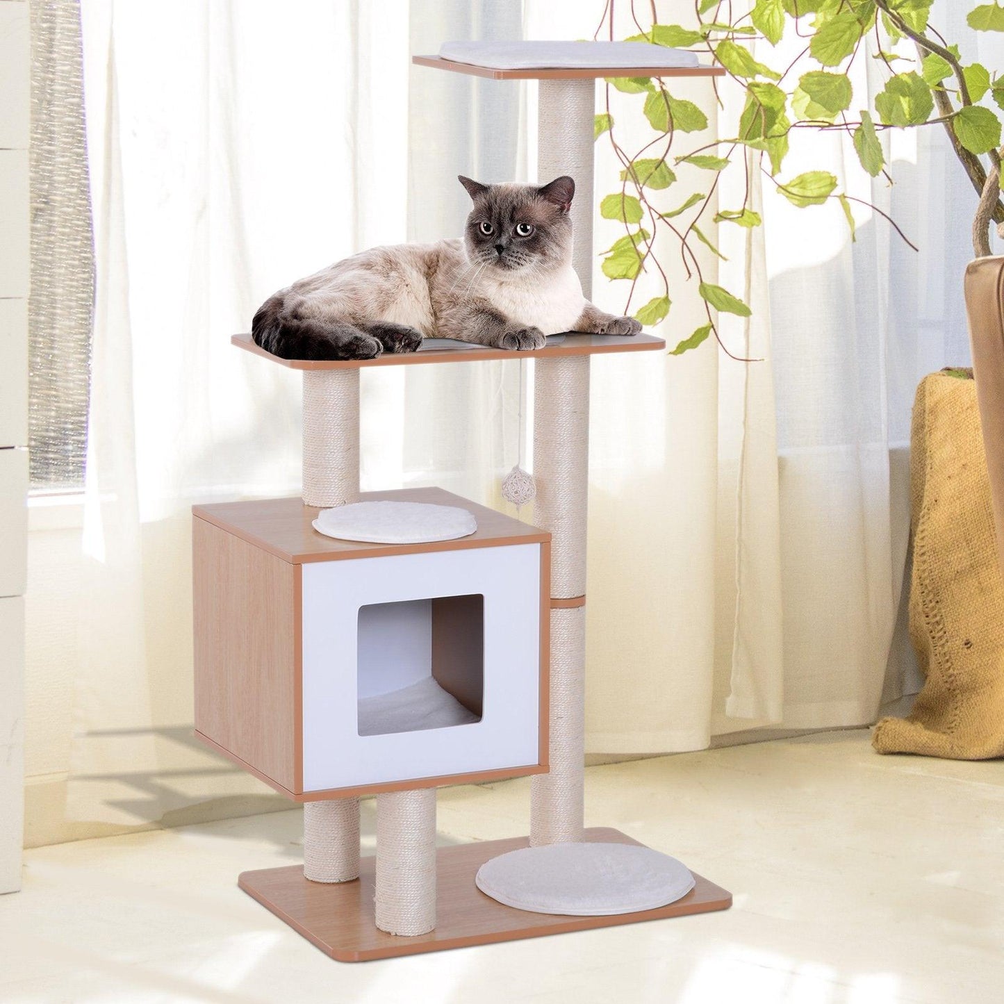 Arbre à chat en bois de qualité supérieure pour chat - 4 étages.