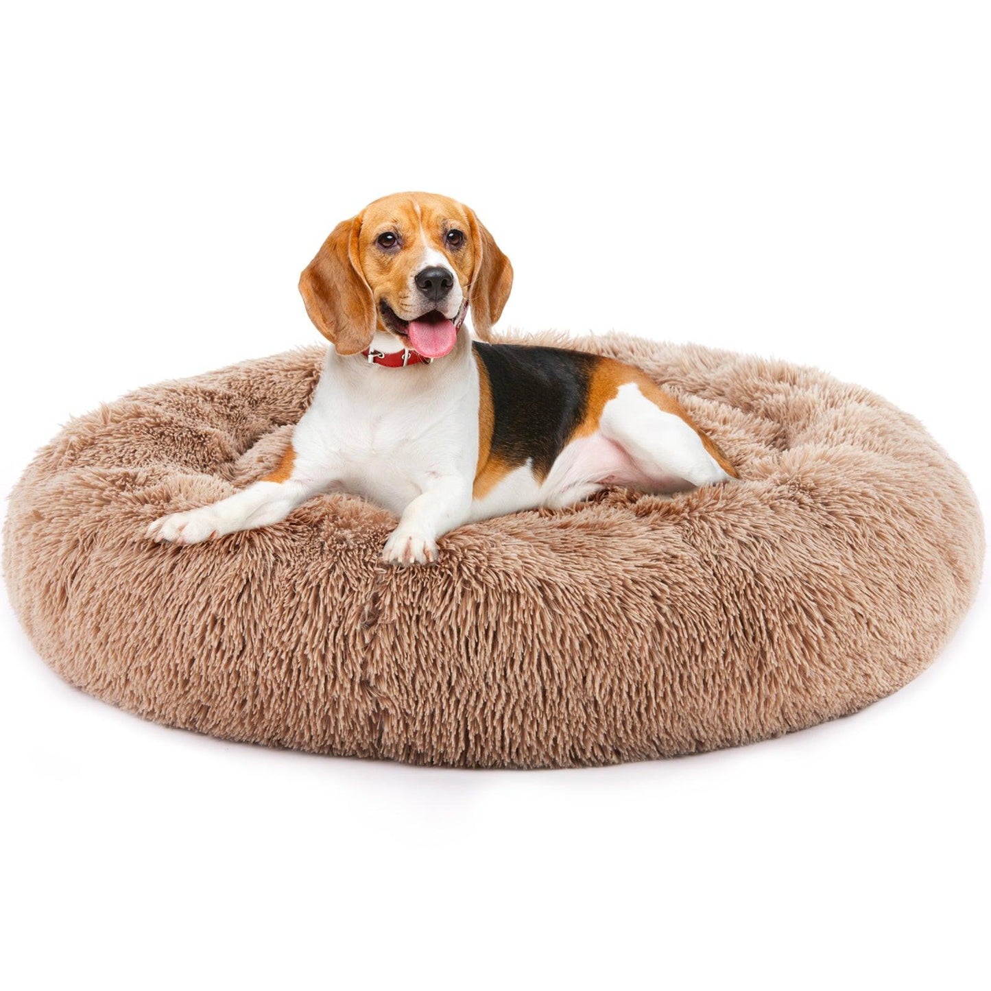 Fluffy Plush Pet Bed | Calming Faux Fur Dog & Cat Bed.