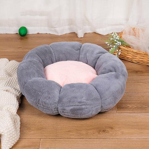 Lit pour chat Ultra Confort en fleurs rondes.