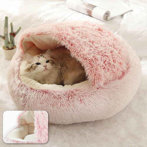 Plush Cocoon Cat Bed