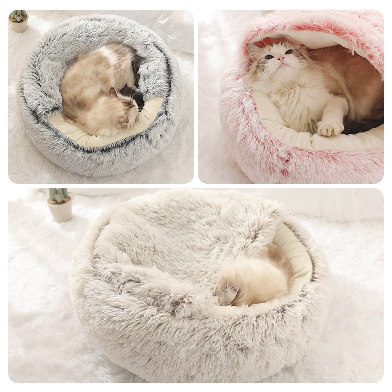 Plush Cocoon Cat Bed