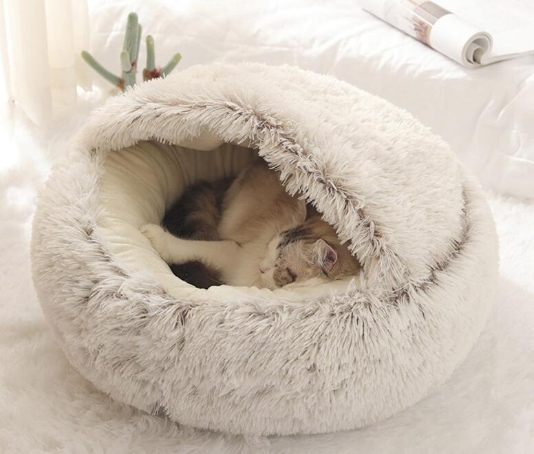 Plush Cocoon Cat Bed