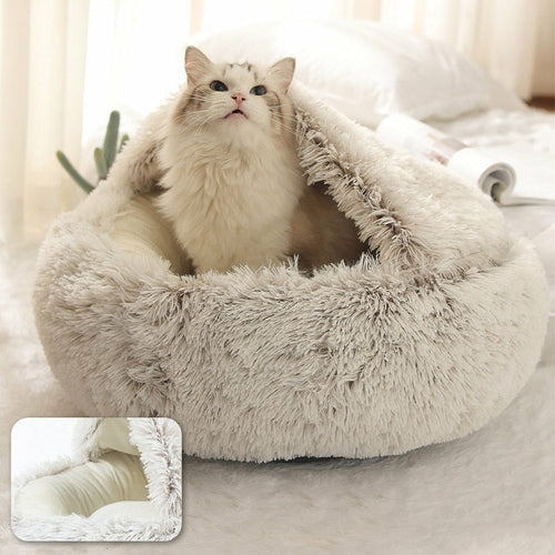 Plush Cocoon Cat Bed