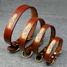 Collier en cuir personnalisé pour chien avec plaque en acier