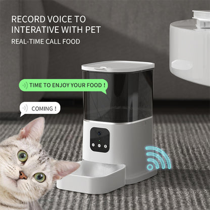 Distributeur automatique de nourriture pour animaux de compagnie Animallerys, conçu pour les chats, avec programmation horaire.