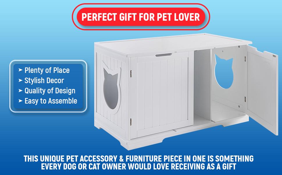 Large Cat Toilet Bench - Litter Box Hideaway