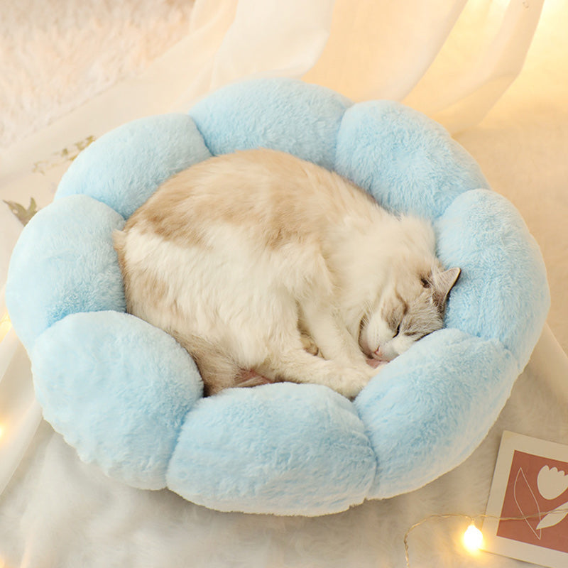 Ultra Comfort Cat Bed in Round Flowers