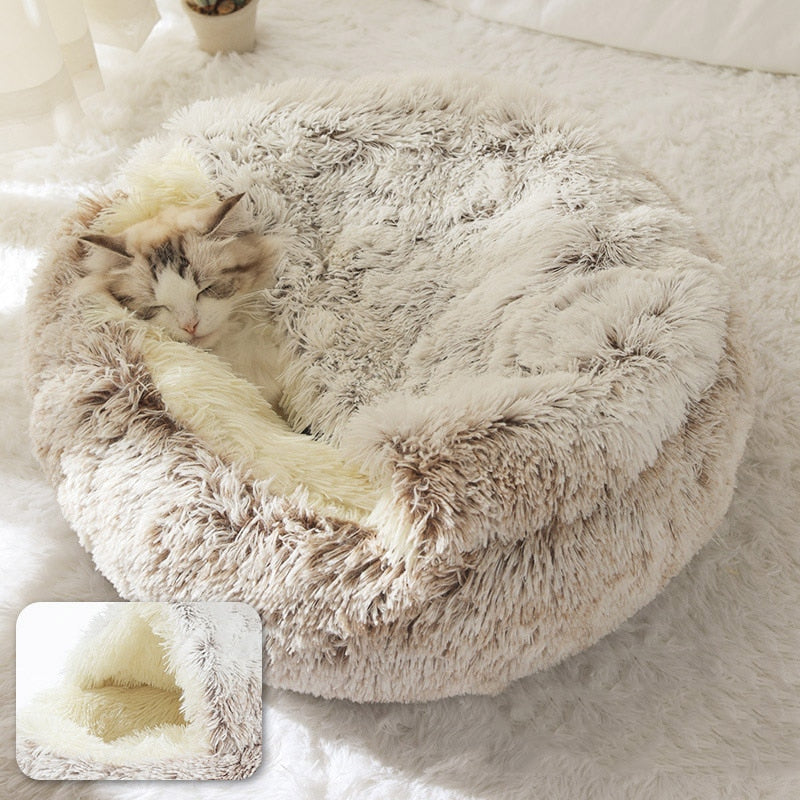 Plush Cocoon Cat Bed