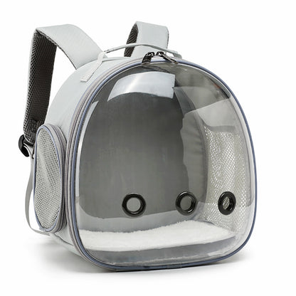 Sac à dos pour petits animaux de compagnie Animallerys, espace visible pour un animal en peluche ou en toile, porté sur le dos.