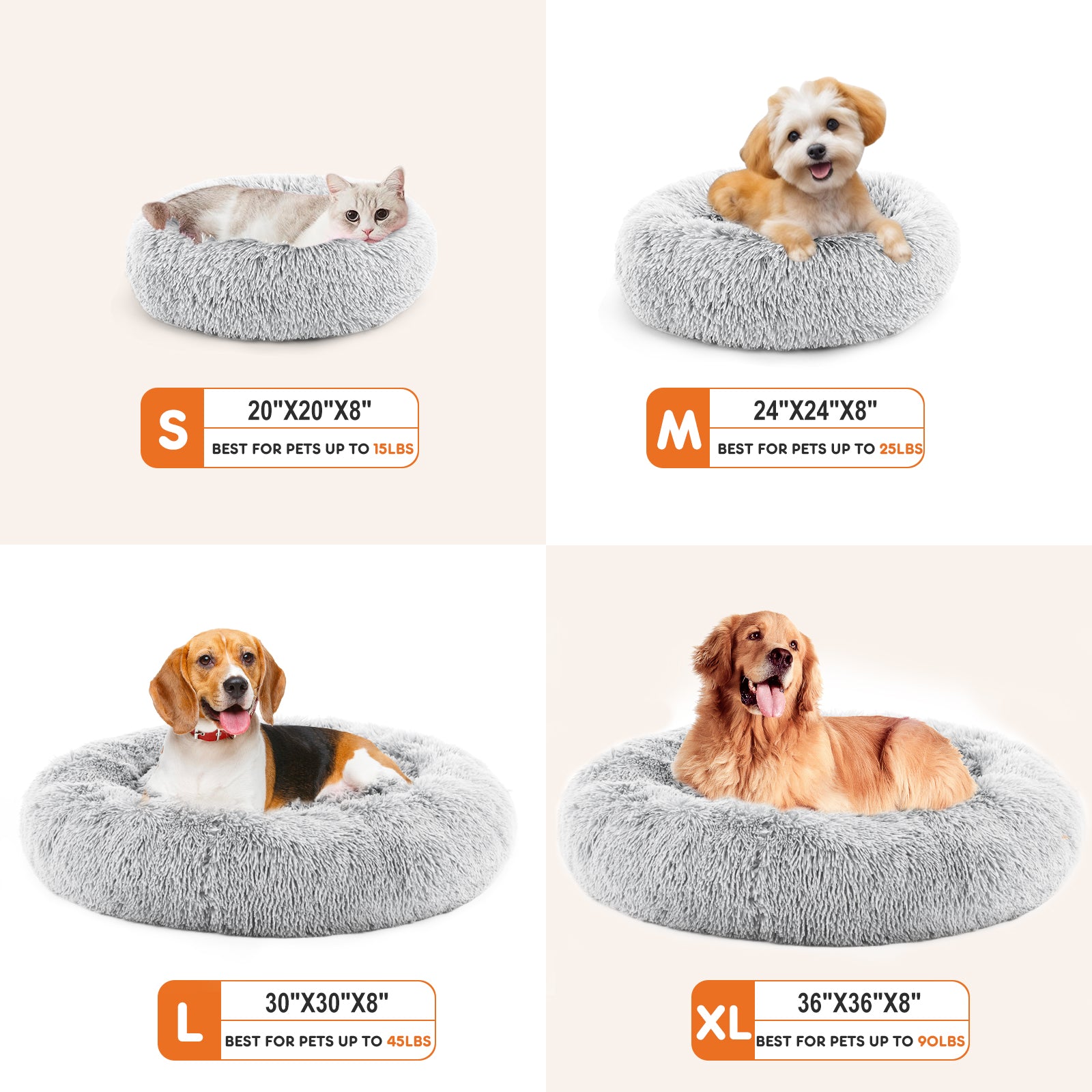 Lit pour chat en peluche douce en fausse fourrure de la marque Animallerys, confortable et moelleux pour animaux domestiques.