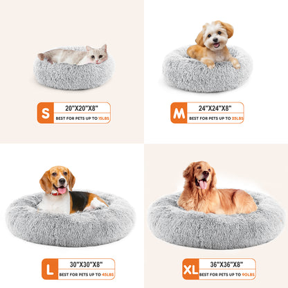 Lit pour chat en peluche douce en fausse fourrure de la marque Animallerys, confortable et moelleux pour animaux domestiques.
