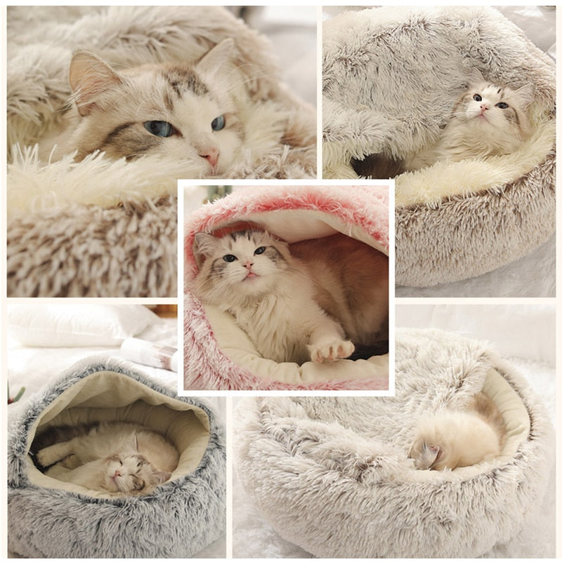 Plush Cocoon Cat Bed