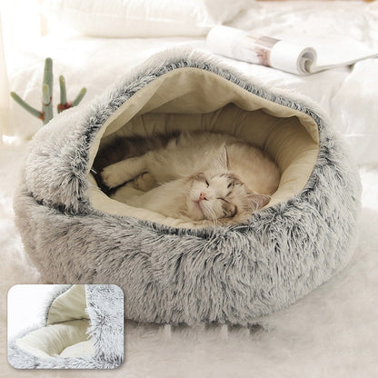 Plush Cocoon Cat Bed