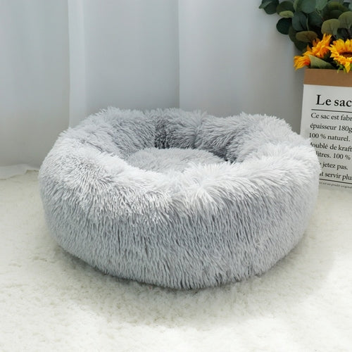 Ultra-Soft Round Plush Dog and Cat Bed