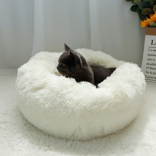 Ultra-Soft Round Plush Dog and Cat Bed