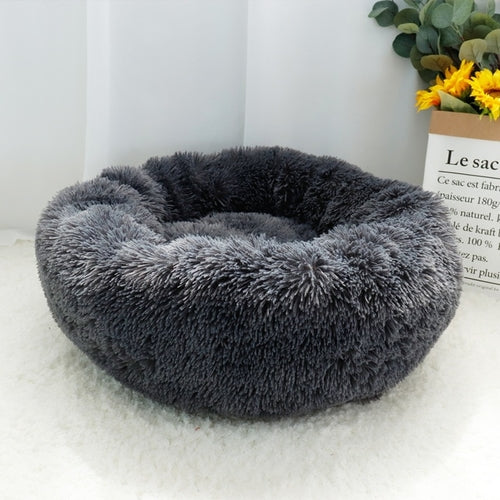 Ultra-Soft Round Plush Dog and Cat Bed