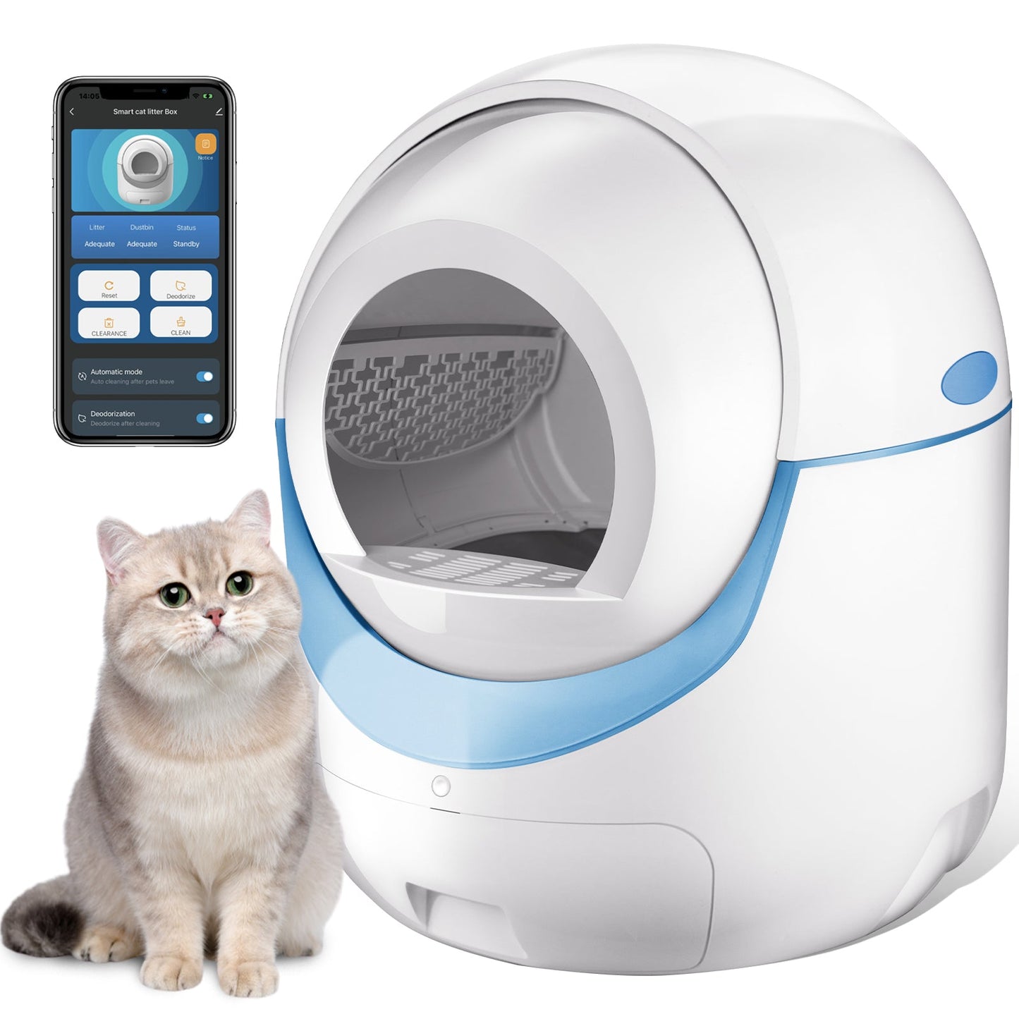 Self-cleaning cat litter box