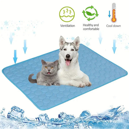 Tapis rafraîchissant pour animaux de compagnie Animallerys, solution de soulagement de la chaleur, avec un design confortable pour animaux.